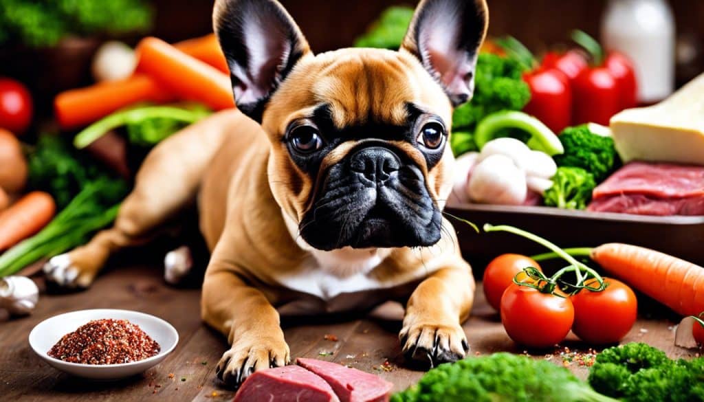 french bulldog loving raw food